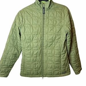 Athleta Olive Green Quilted Insulated Zip Jacket Size Small